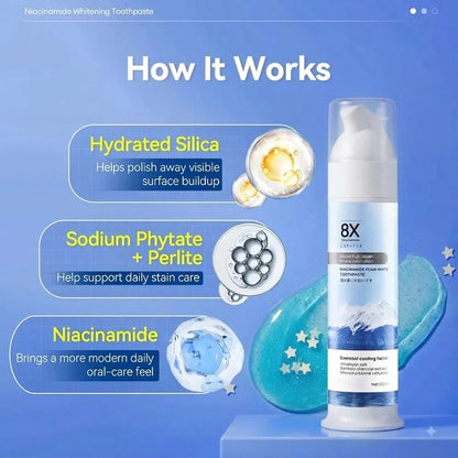 8X Niacinamide Foaming Whitening Toothpaste