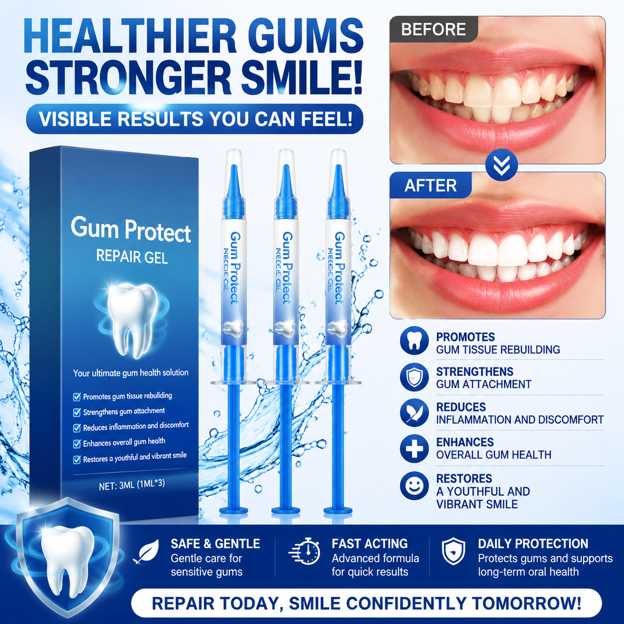 Reblumen® Gingival Repair Gel, With Significant Effect in 7 Days